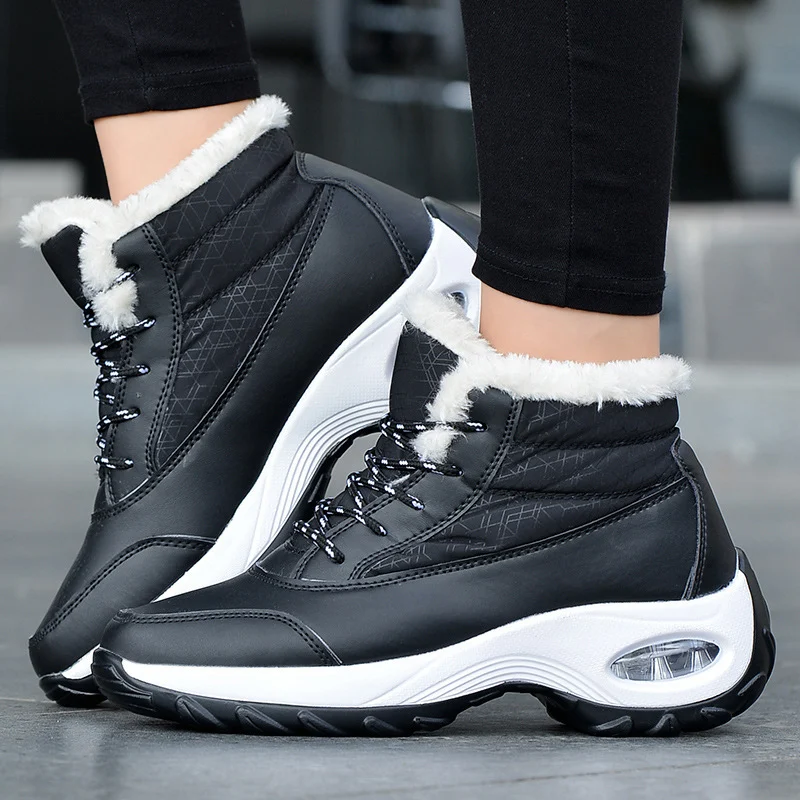 Winter plus velvet cotton shoes air cushion in tube women's shoes. Comfortable, warm winter footwear with air cushioning — photo 5