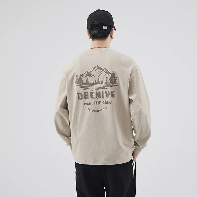 Camisa interior solta com estampa de paisagem masculina, conforto e estilo casual, ideal para usar por baixo ou sozinha, tecido respirável e moderno. — foto 2