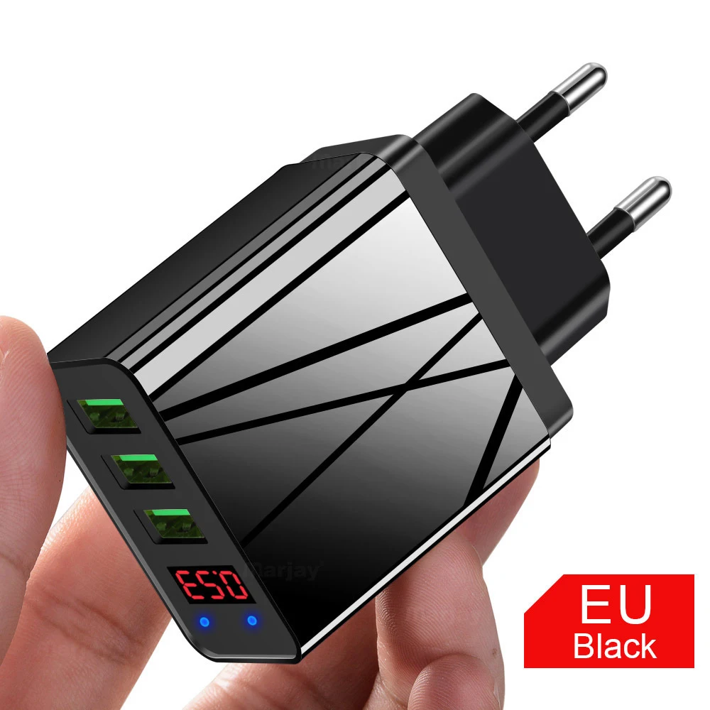 Title 9, Carregador USB LED EU de 3 portas 3A com displa...