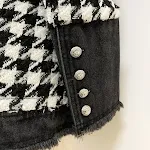 Fashion Trend Tweed Houndstooth Denim Stitching West Assembly Belt, adding a stylish touch to your outfit, trendy and ve — photo 11