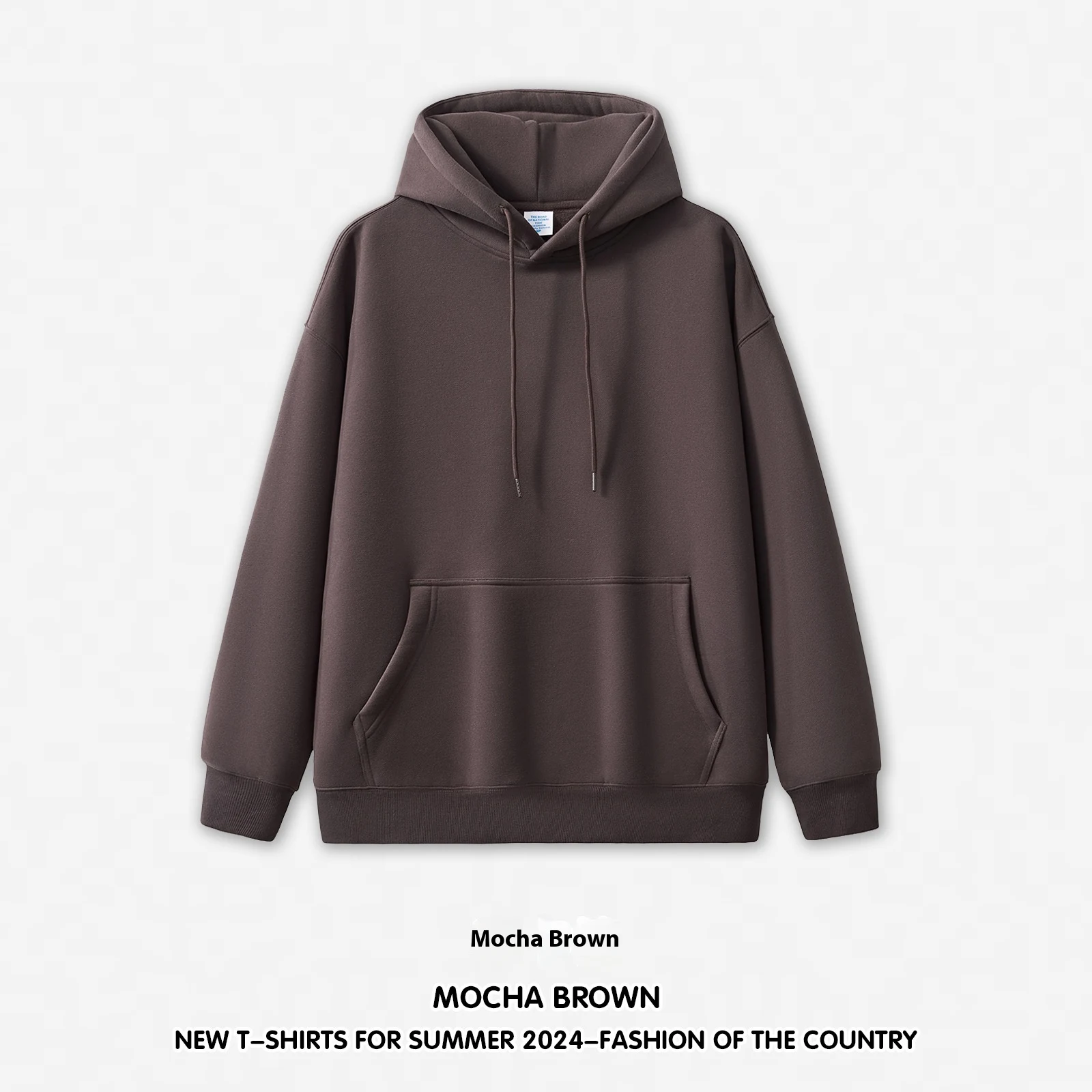 Title 3, Thick Fleece-lined Solid Color Hooded Sweater S...