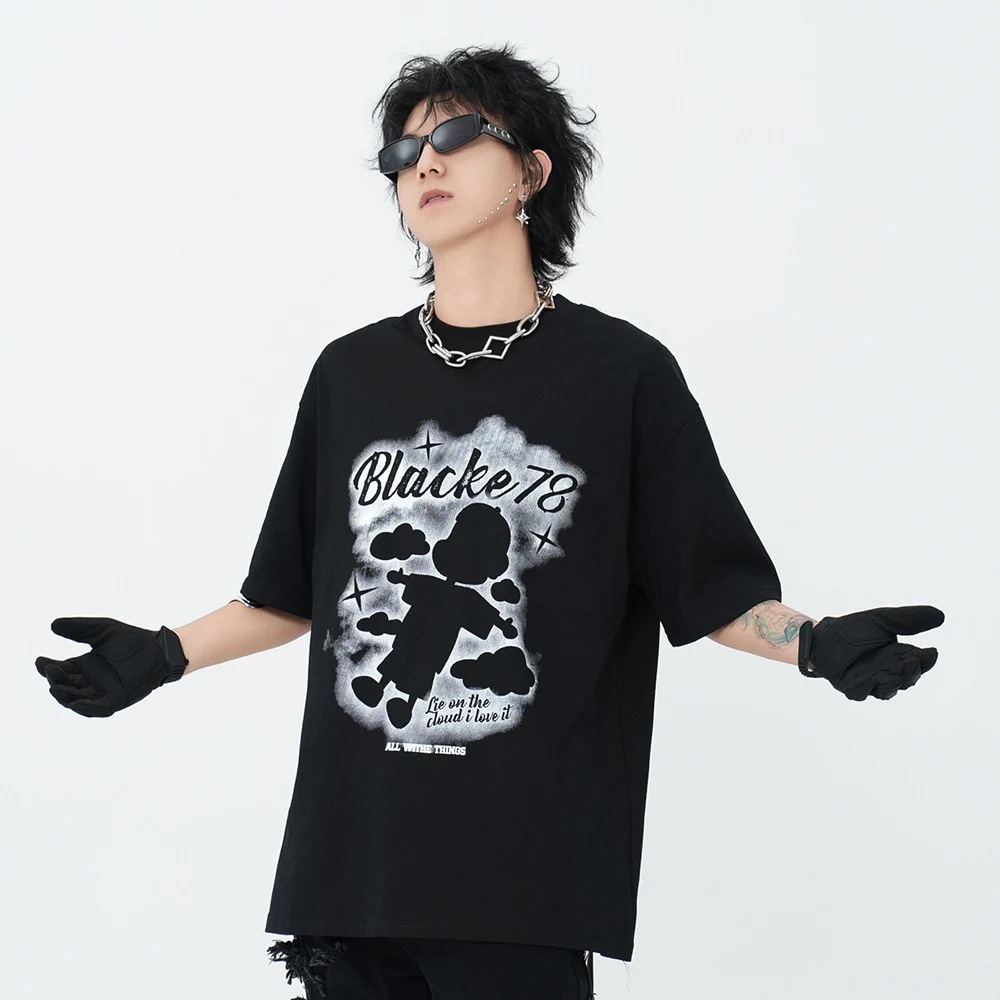 Men's Cartoon Abstract Print Short Sleeve T-shirt for comfortable, stylish wear. Perfect for casual outings or everyday — photo 4