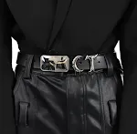 Pioneer Three-dimensional Metal Belt with Irregular Stitching, Trendy Design for Men and Women. A stylish belt to elevat — photo 10