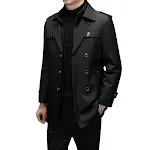 Men's Mid-length Duster Coat with Detachable Liner and Cotton Belt. Versatile outerwear for comfort and style. — photo 5