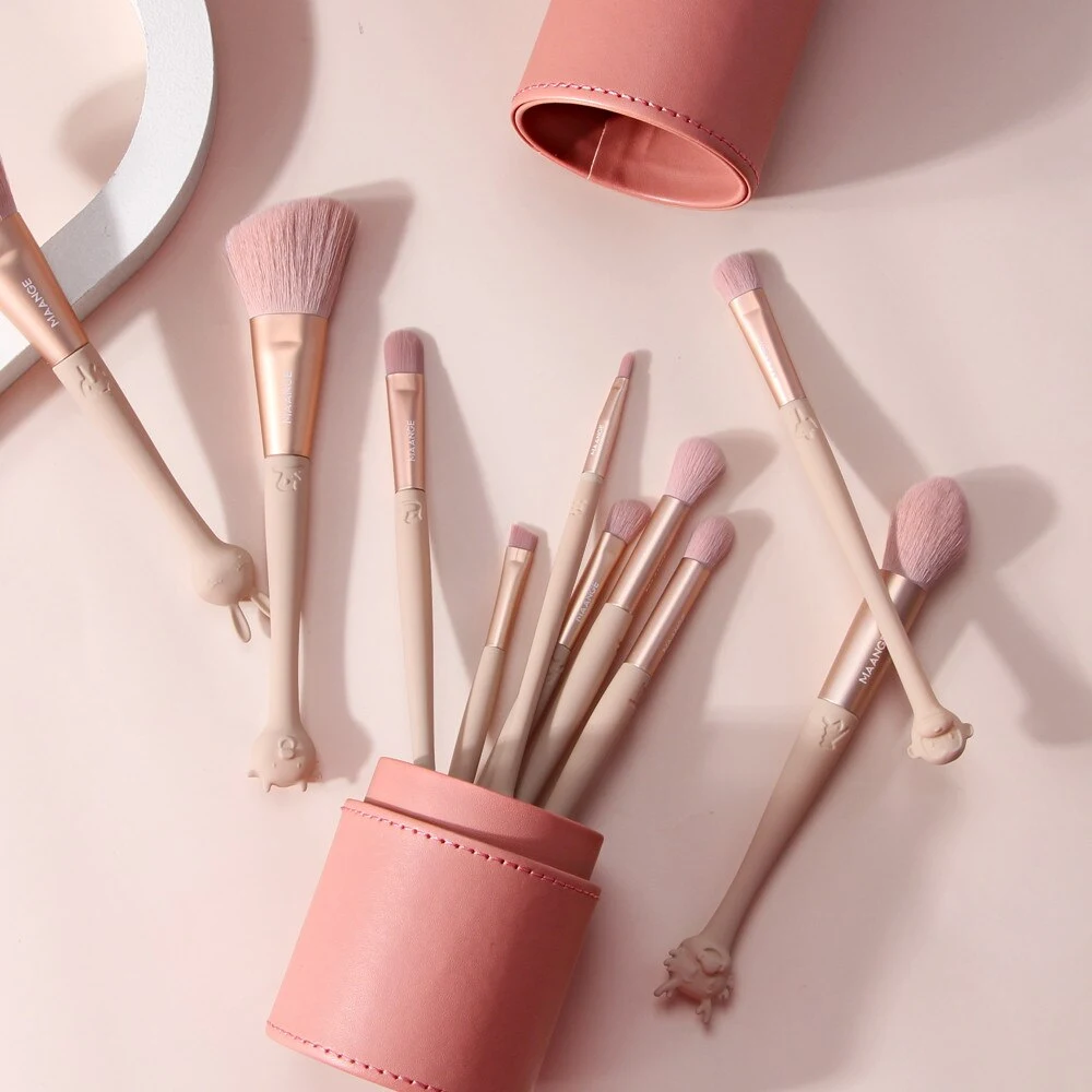PU Round Cosmetic Brush Container, a cosmetic tool to organize and protect your brushes, keeps your makeup tools neat, s — photo 5