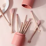 PU Round Cosmetic Brush Container, a cosmetic tool to organize and protect your brushes, keeps your makeup tools neat, s — photo 5