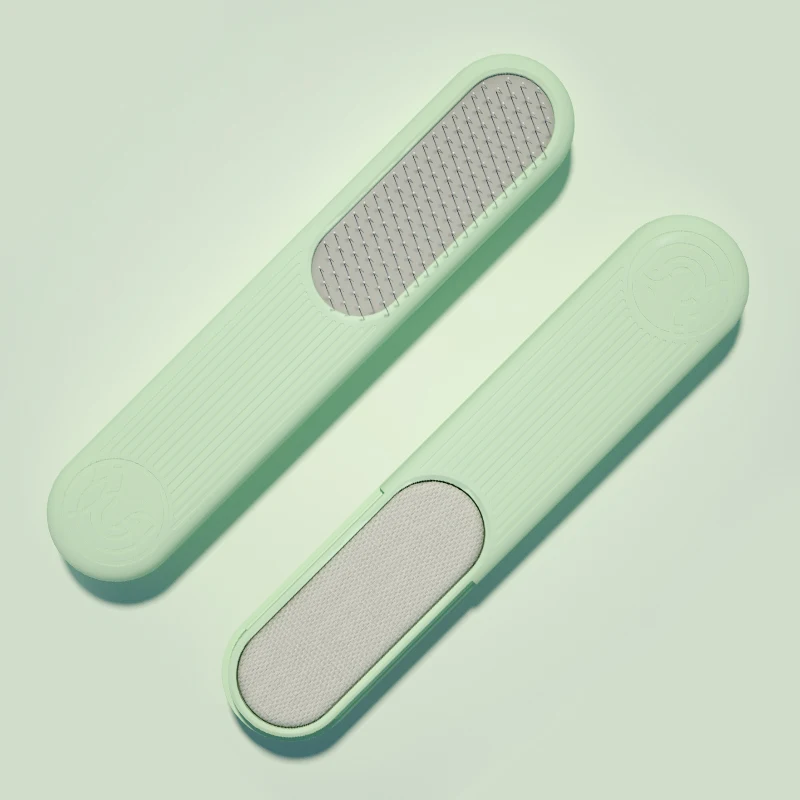 Pente de massagem de dupla face para depilação, limpeza e beleza. Ferramenta de pentear que remove pelos indesejados e promove cabelos saudáveis. — foto 1