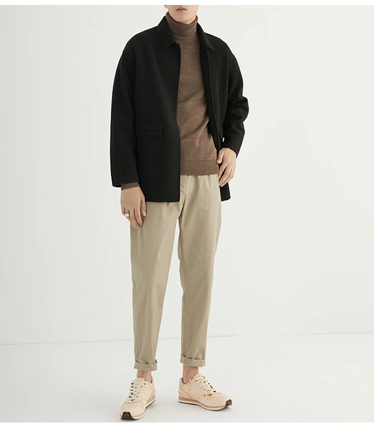 Title 10, Mens Short British Style Double-sided Wool Ove...