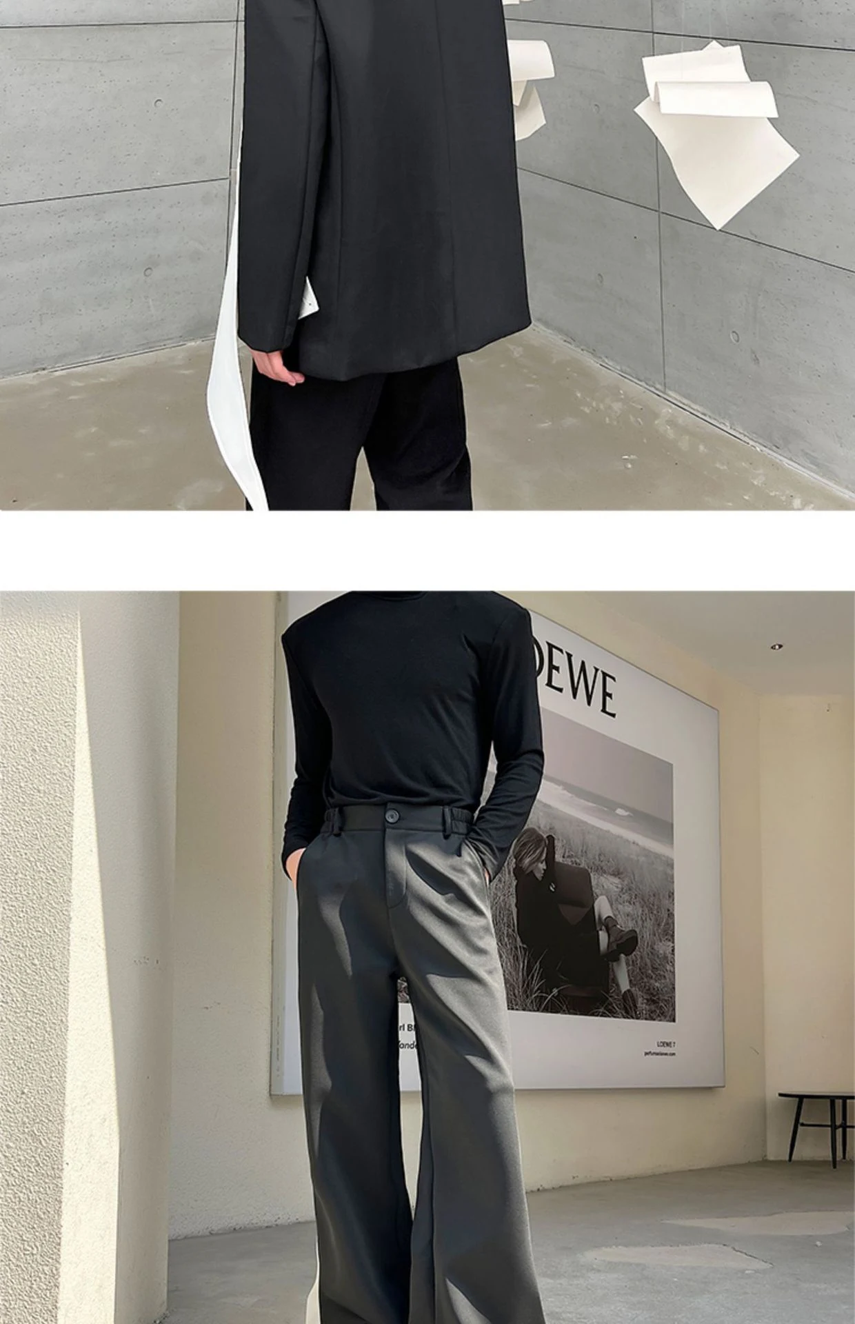Title 8, Space Cotton Suit Color Contrast Flare Pants of...
