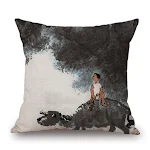 Capa de almofada de pintura de tinta retro chinesa, decoração com arte tradicional e design elegante para sofás e camas, conforto e estilo. — foto 20