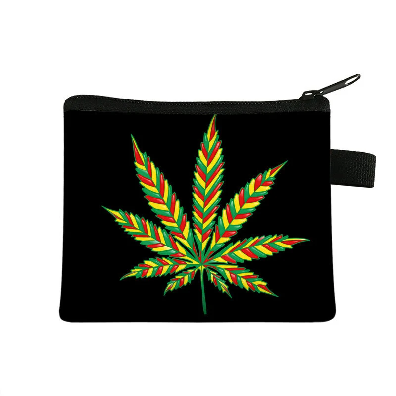 Carteira infantil simples com padrão de folha verde, porta-cartões portátil, bolsa para moedas e chaves, armazenamento fácil e seguro. — foto 17