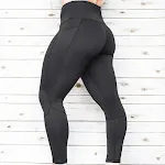Leggings femininas de cintura alta em cor única, confortáveis e versáteis. Perfeitas para academia, yoga e uso diário. — foto 13