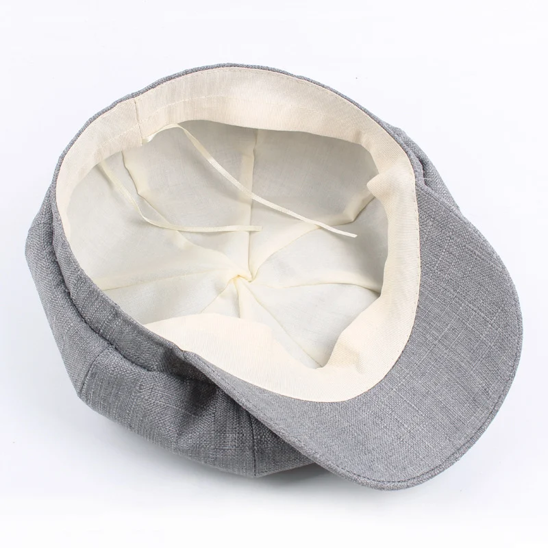 Chapéu de algodão outono e inverno masculino, octogonal coreano, monocromático, protetor solar ao ar livre, boina por atacado, chapéu de pintor feminino. — foto 1