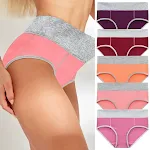 5-Piece Combination Cotton Knit Oversized Hip Lift Women's Briefs, providing comfort, support and a flattering fit. — photo 24
