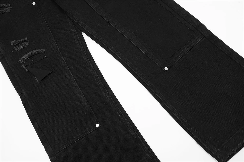 Title 7, Mens Solid Color Loose Straight Trousers. Comf...