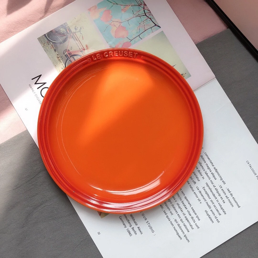 Title 2, Colorful enamel rainbow plate set ceramic plate...
