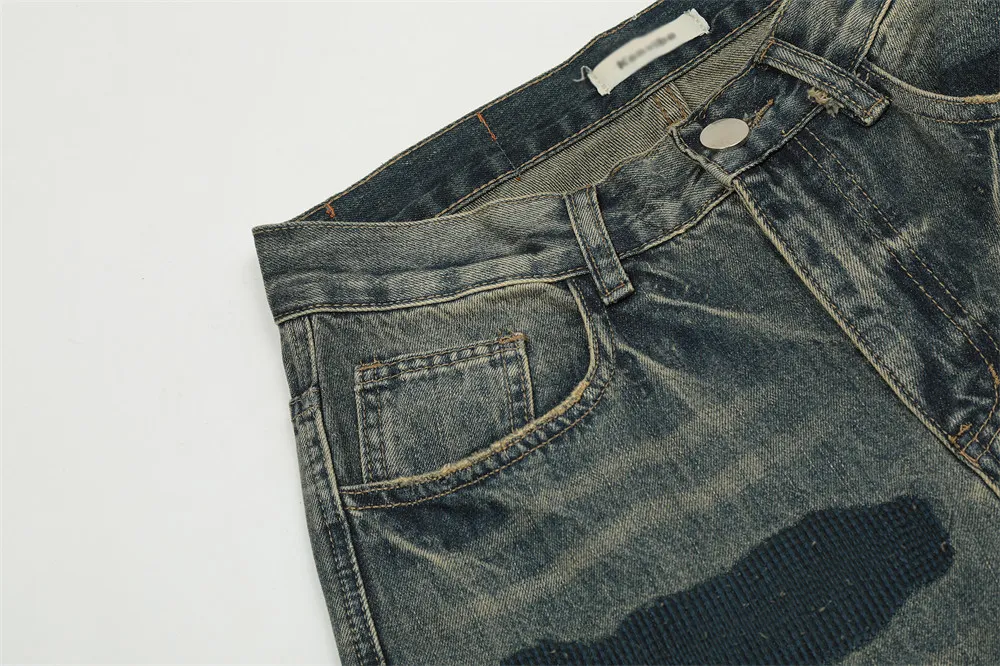 High Street Ripped Cool Patch Do The Old Cowboy Trousers – Stylish, ripped jeans with cool patches, perfect for a modern — photo 5
