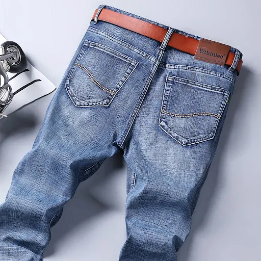 Title 7, Mens Jeans Straight Loose Casual Pants Fleece ...
