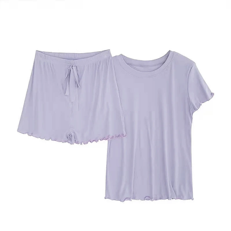 Dames casual tweedelige set met shorts en korte mouwen, rafelige zoom, perfect voor een ontspannen en trendy look, ideaal voor warm weer. — foto 1