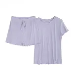 Dames casual tweedelige set met shorts en korte mouwen, rafelige zoom, perfect voor een ontspannen en trendy look, ideaal voor warm weer. — foto 1
