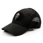 Boné de beisebol camuflado caveira tático militar para esportes ao ar livre Chapéu de velcro, tela e aba solar perfeito para sol e atividades — foto 19