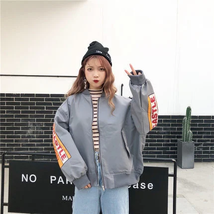 Title 3, Womens Harajuku thin bomber jacket, lightweigh...