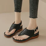 Plus size casual wedge sandalen voor dames, teenslippers met open teen, comfortabel en stijlvol voor dagelijks gebruik. — foto 7