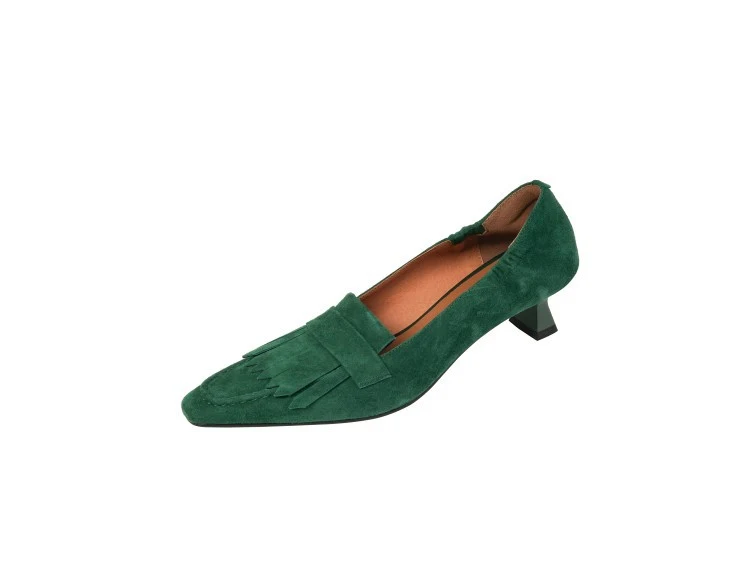 Title 2, Womens Simple Square Toe Retro Chunky Heel Sho...