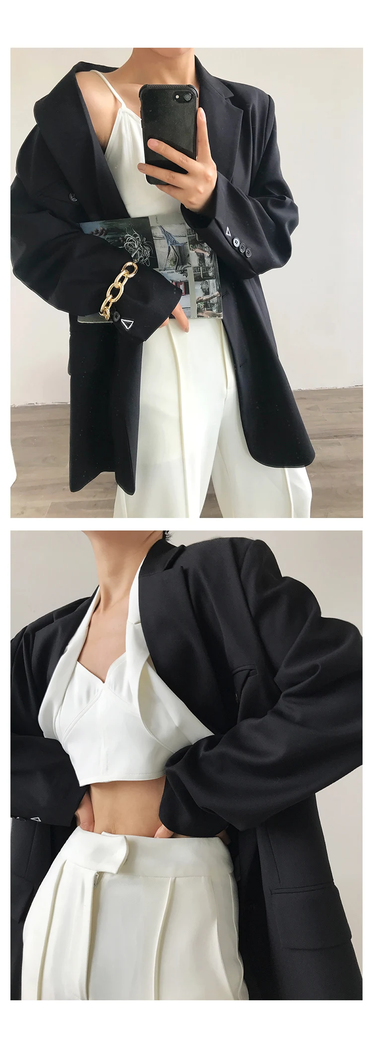 Title 5, Loose Oversized High-end Suit Top for sophistic...