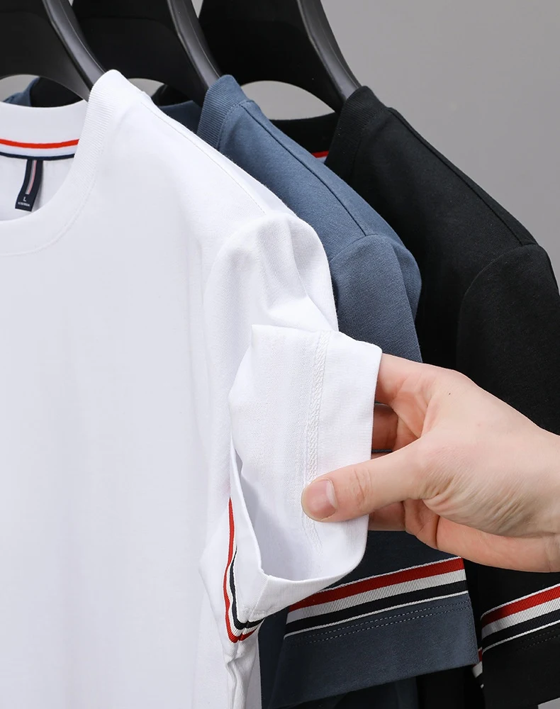 Men's Round Neck Short Sleeve T-shirt Casual Mercerized Cotton Bottoming Shirt, a comfortable and breathable base layer — photo 18