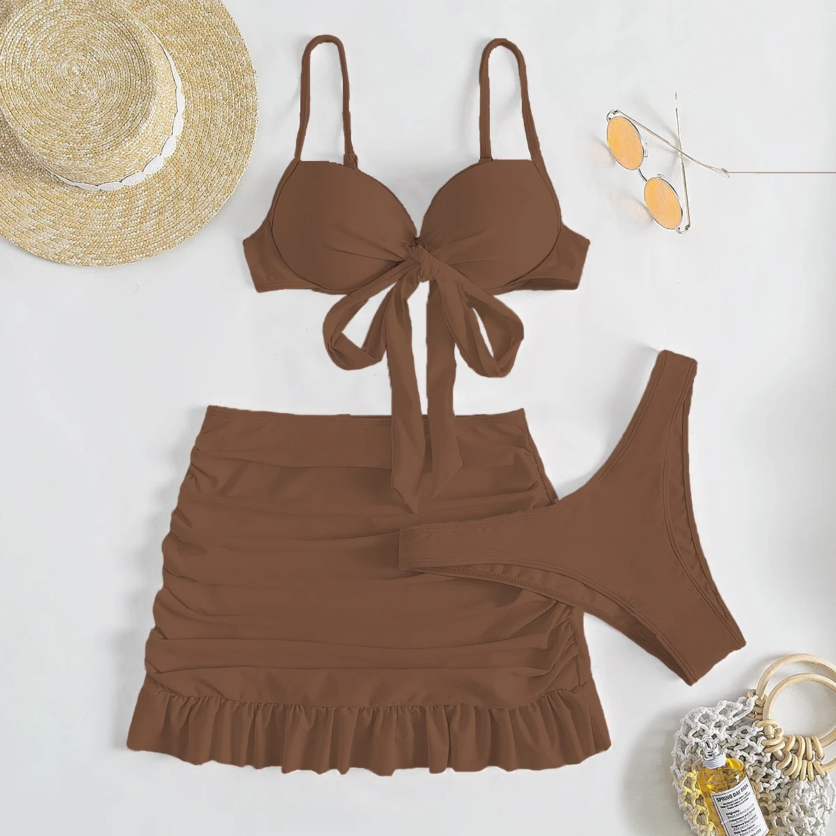 Title 7, Womens Fashion Personality Bow Split Swimsuit,...