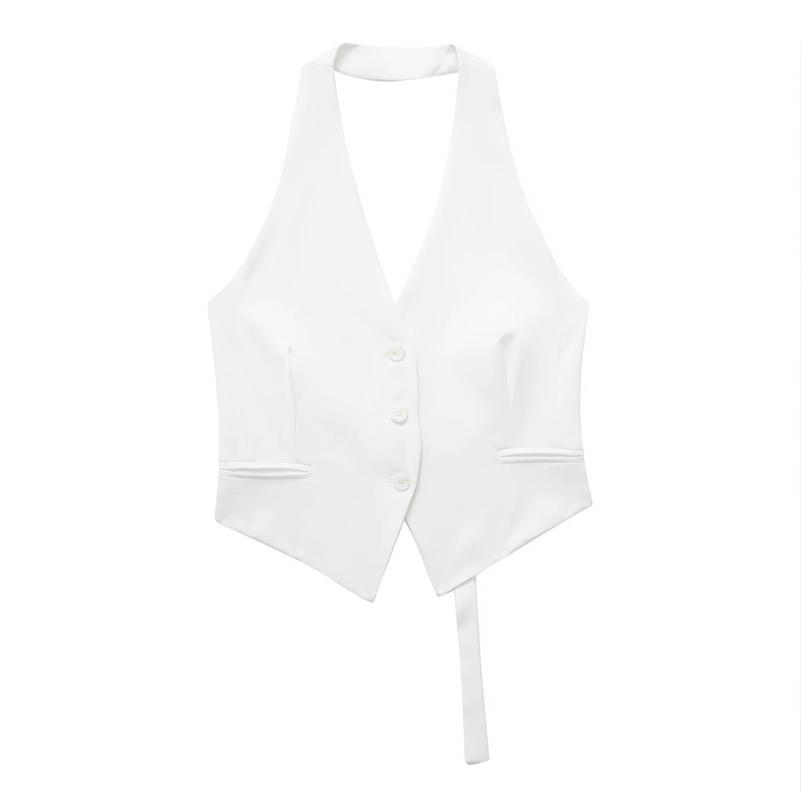 Women's Backless Hanging Collar Vest Jacket. A stylish and versatile piece for your wardrobe. Perfect for layering, addi — photo 6