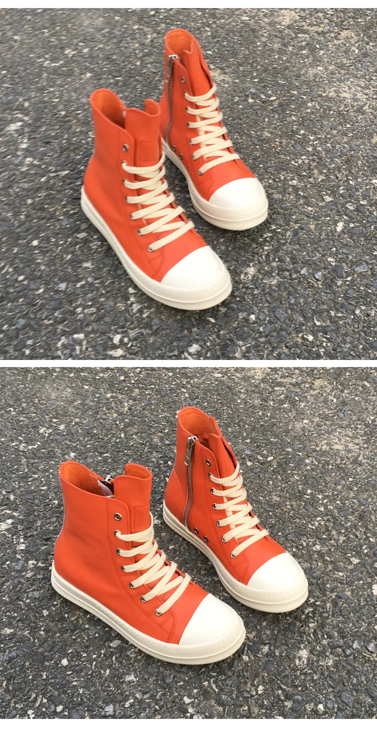 Title 1, Heren leren casual high-top veterschoenen met d...