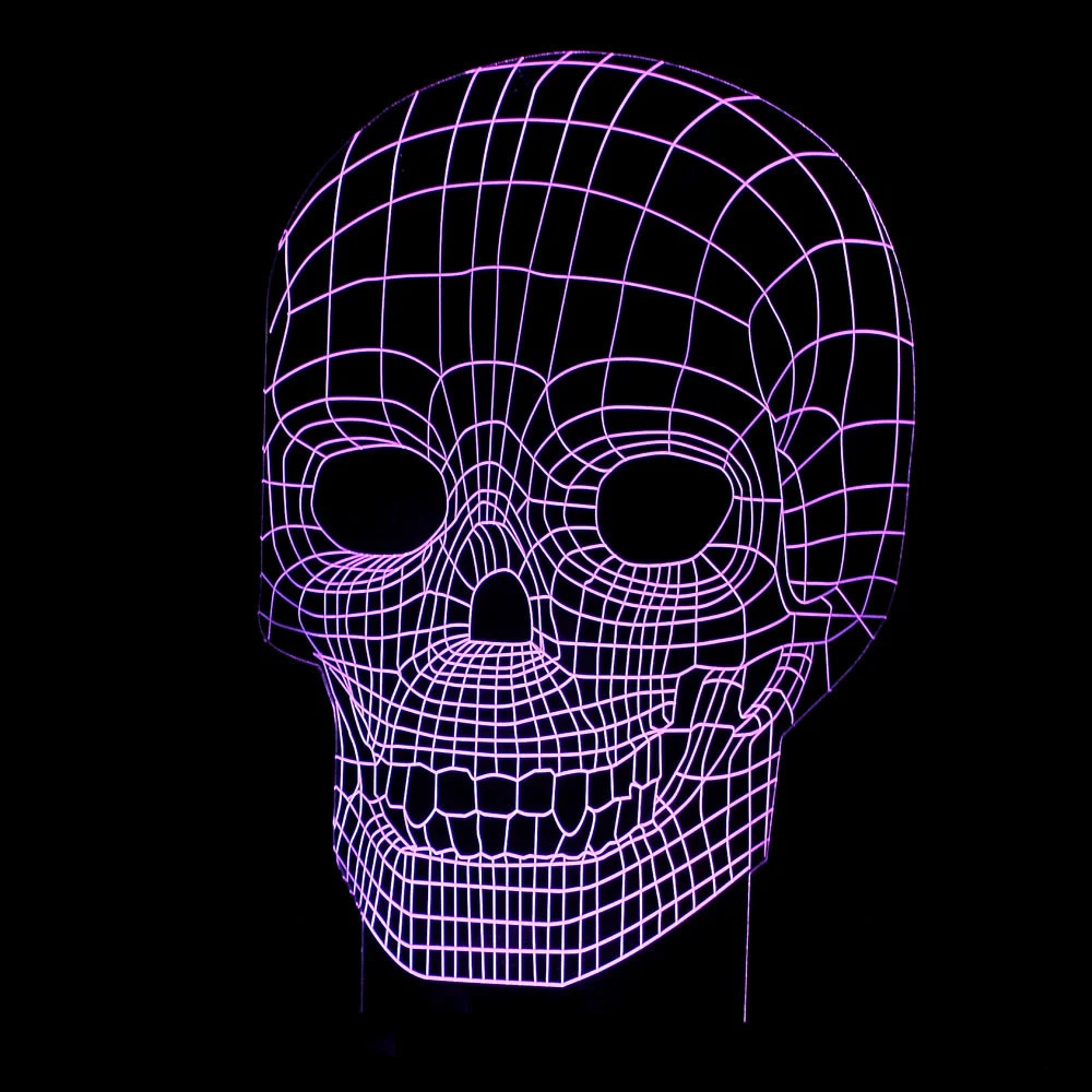 Title 4, 3D LED Color Changing Halloween Skull Night Lig...