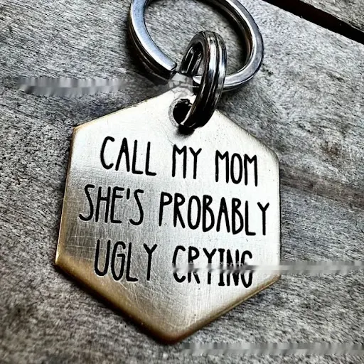 Title 4, Funny Metal Dog Tag Stainless Steel Marking. Id...