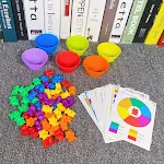Copos de Muffin Arco-Íris Seis Cores com Peso Brinquedos Educativos para Crianças Desenvolve Habilidades e Estimula a Imaginação Infantil — foto 3