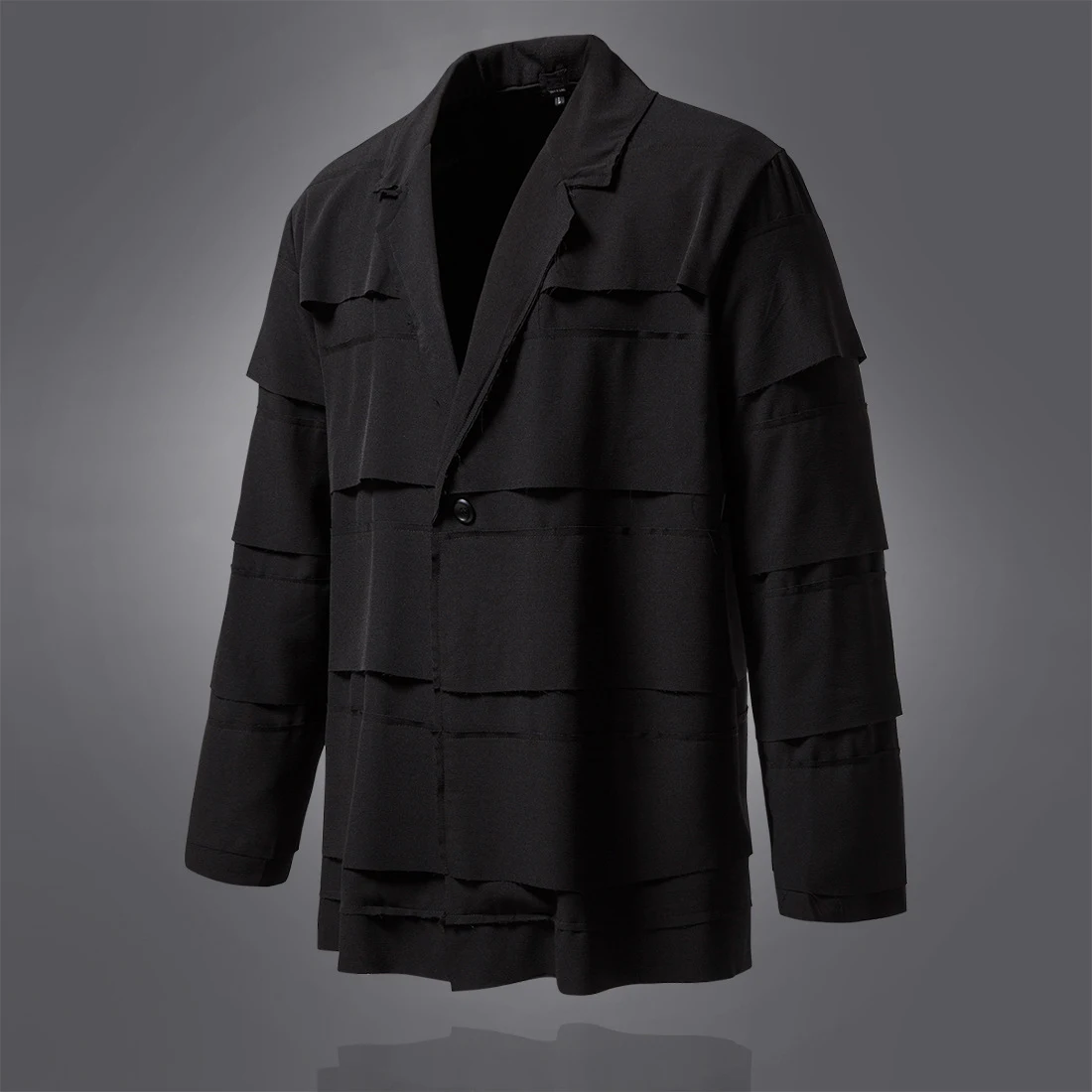 Three-dimensional stitching raw edge loose mid-length suit jacket. Effortless style and comfortable fit for a modern, re — photo 4