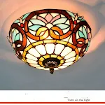 Mediterranean Retro Stained Glass Ceiling Lamp Warm and inviting lighting for dining rooms and living spaces. Elegant vi — photo 1