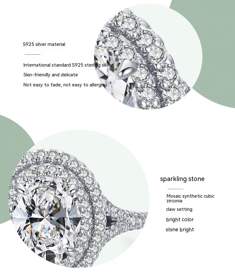 Anel Oval Feminino Prata 925 Elegância e Sofisticação Joia que complementa seu visual com beleza e delicadeza, perfeito para mulheres. — foto 3