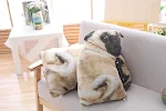 Almofada de pelúcia Belldog com simulação 3D, boneca de cachorro pug engraçada, travesseiro para soneca, macio e realista, para sofá. — foto 5