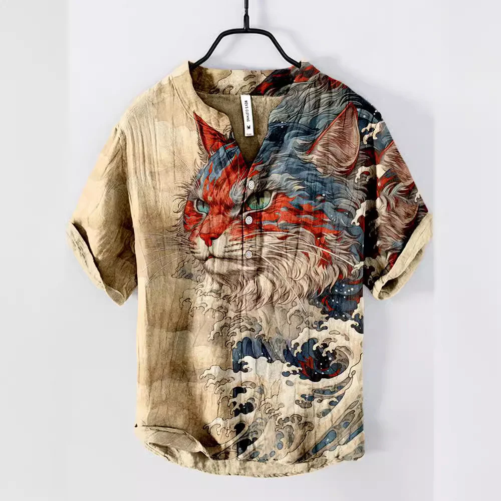 Camiseta masculina de manga curta com estampa digital plus size. Conforto e estilo com designs únicos. Perfeita para um visual moderno e estiloso. — foto 11