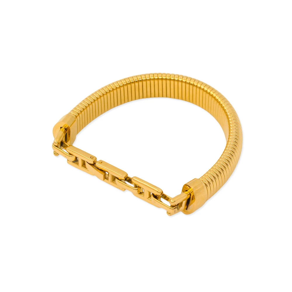 Terno Feminino Coreano Corrente Costura Ossos de Serpente Banhado a Ouro. Sofisticação e design exclusivo para mulheres modernas. — foto 3
