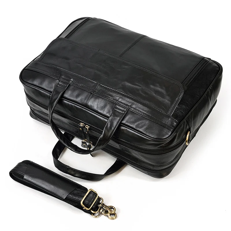 Title 1, Maleta de couro masculina retrô, bolsa de negóc...