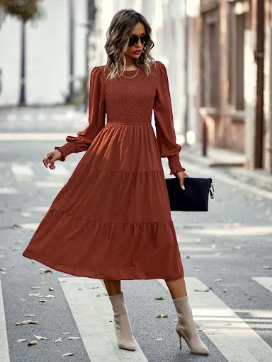Title 12, Vestido de largo medio con cintura ceñida para ...