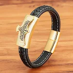 Pulseira de couro trançado com caveira de águia vintage em aço inoxidável, um acessório estiloso e durável para homens que apreciam um visual marcante. — foto 6