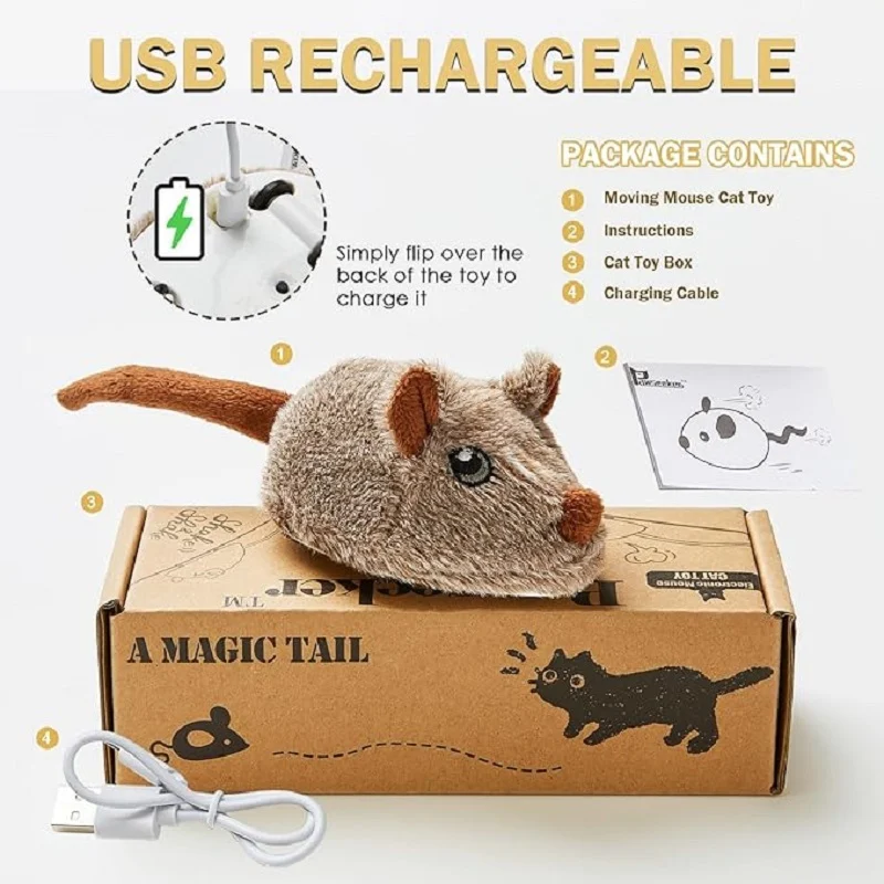 Title 3, Vealind Pet Electric Toy Realistic Barking Mous...