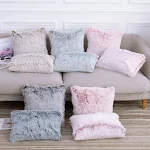 Capa de almofada com degradê de cor para cabelos longos Almofada de encosto Capa de almofada de pelúcia, macia e luxuosa para um sono perfeito. — foto 8