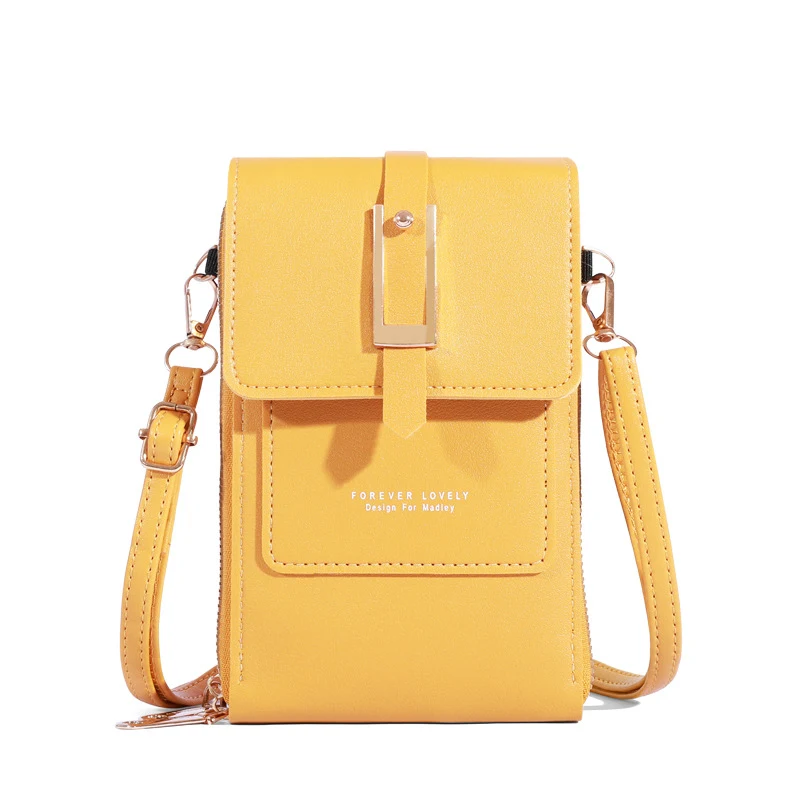 Bolsa Crossbody Touch Screen para Celular Cor Sólida Porta Cartão Portátil. Leve seus pertences com praticidade e elegância. — foto 30