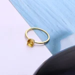 Anel de cristal amarelo natural simples e luxuoso japonês, joia minimalista e elegante, ideal para presente de aniversário. — foto 5