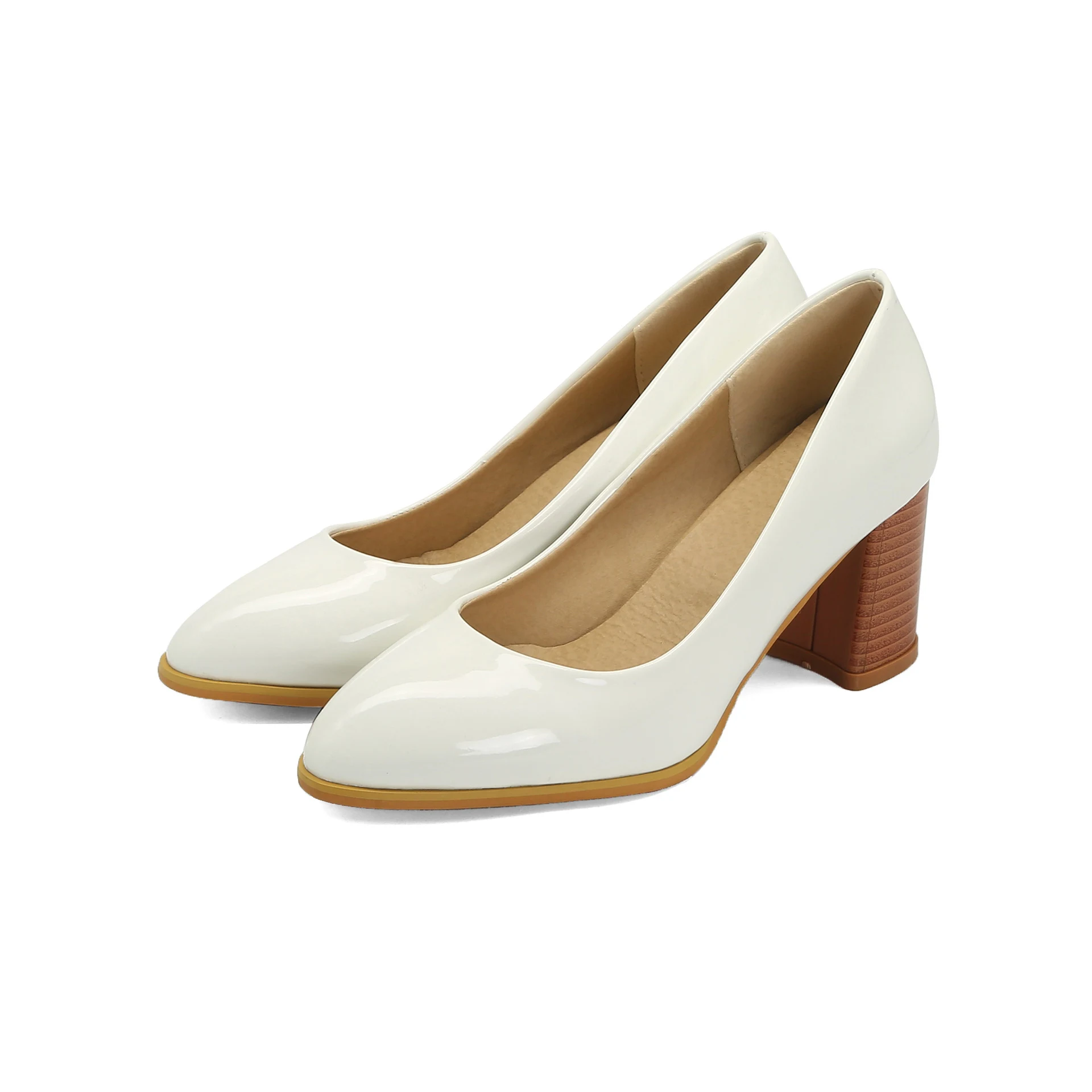 Title 4, High-heeled thick-soled shoes with a shallow mo...